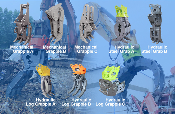 Hochfester hydraulischer Felsen-Zupacken-Stahlbagger Robust Structure Yellow